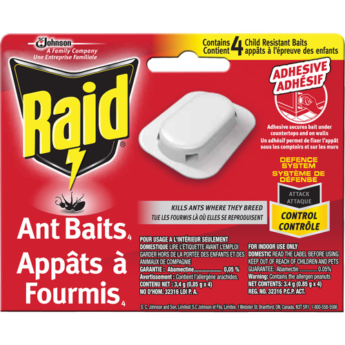 Raid&reg; Ant Bait Traps, 5" L x 6" W x 1" H Cam Industrial