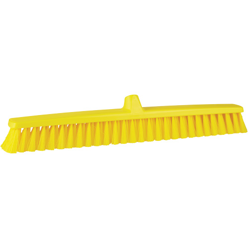 ColorCore Push Broom, Fine Bristles, 24", Polypropylene, Yellow Cam Industrial