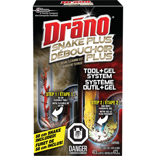 Trousse de furet et gel d&eacute;boucheur pour tuyaux de Drano Cam Industrial