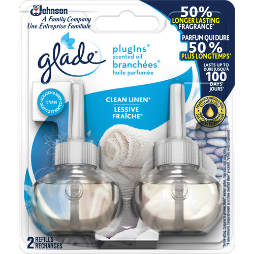 Glade&reg; PlugIns&reg; Scented Oil Refills, Clean Linen&reg;, Cartridge Cam Industrial
