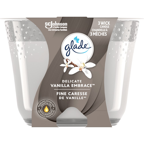 Chandelle &agrave; trois m&egrave;ches Glade, Fine caresse de vanille Cam Industrial