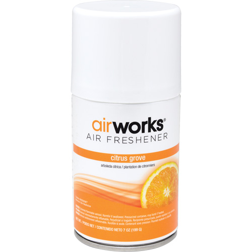 AirWorks&reg; Metered Air Fresheners, Citrus Grove, Aerosol Can Cam Industrial