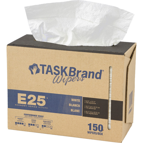 TaskBrand&reg; E25 Economy Scrim Wipers, All-Purpose, 16-3/4" L x 9-3/4" W Cam Industrial
