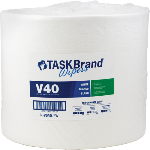 TaskBrand&reg; V40 Value Series Wipers, All-Purpose, 13" L x 12" W Cam Industrial