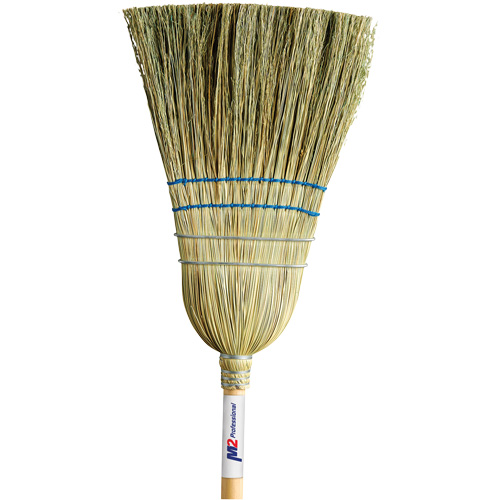 Heavy-Duty Corn Broom, 2-String, Wood Handle Cam Industrial