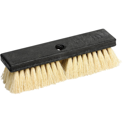 Brush with Threaded Hole, 10" L, Tampico Bristles, White Cam Industrial