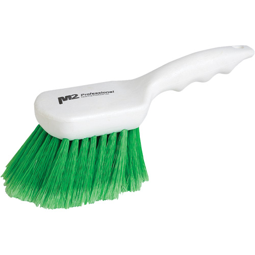 Short Handle Detail Brush, 9" L, Synthetic Bristles, Green Cam Industrial