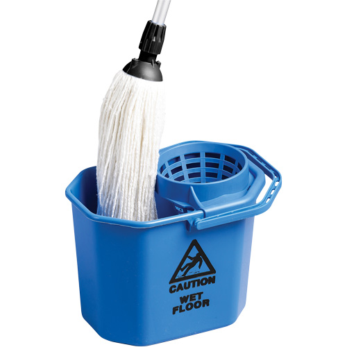 Heavy-Duty Mop Cone Pail, Strainer, 3 US Gal. (12 Quart), Blue Cam Industrial