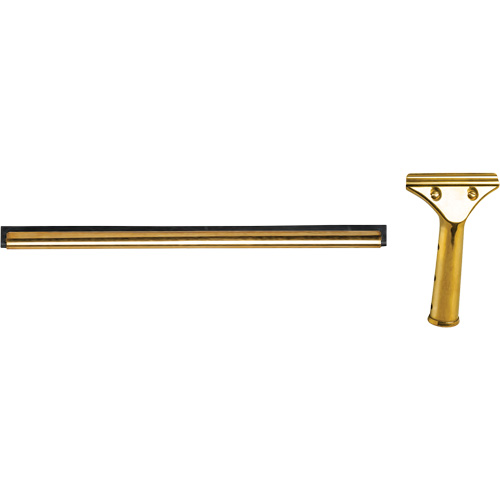 Window Squeegee with Handle, 14", Rubber, Brass Frame Cam Industrial