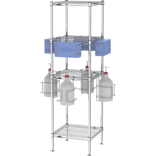 PPE Sanitizing Tree with Shelves Cam Industrial