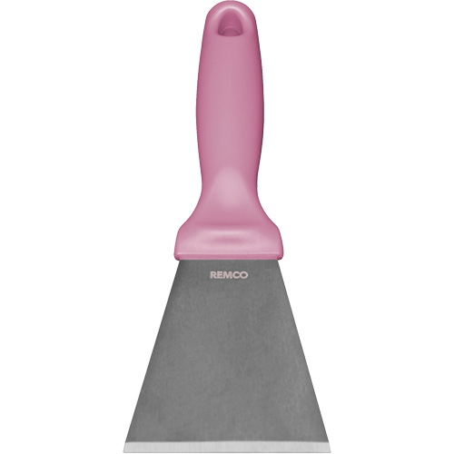 Large Stainless Steel Scraper, Pink, 3" W x 9" L Cam Industrial