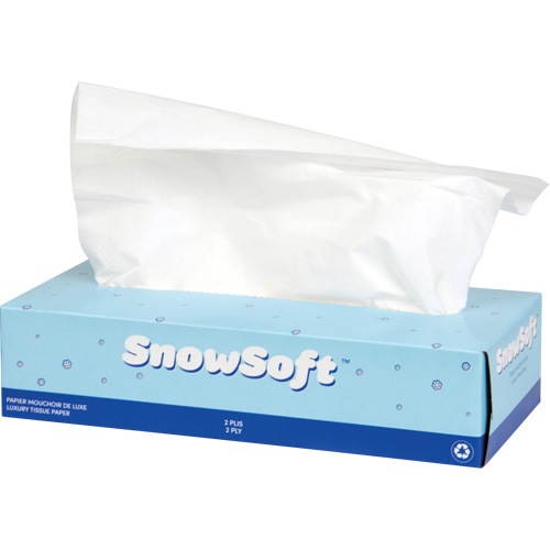 Papier-mouchoir de premi&egrave;re qualit&eacute; Snow Soft, 2 pli, 7,4" lo x 8,4" la, 100 feuilles/boîte Cam Industrial