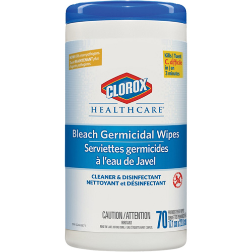 Healthcare&reg; Disinfecting Bleach Wipes, 70 Count Cam Industrial