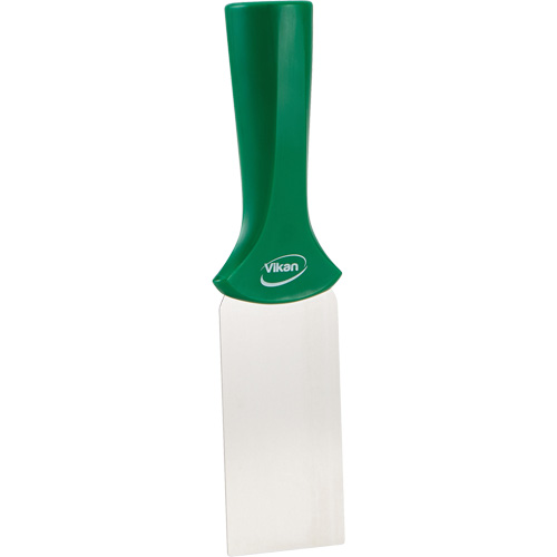 Grattoir en acier inoxydable avec poign&eacute;e montable sur manche, Vert, 2" la x 8" lo Cam Industrial