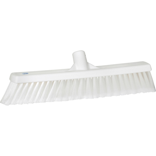 Fine Particle Push Broom, Fine/Split Bristles, 16-1/4", Polypropylene, White Cam Industrial