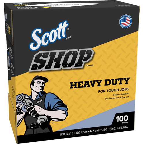 Shop Towels, Heavy-Duty, 16-4/5" L x 8-1/3" W Cam Industrial