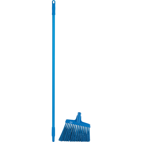T&ecirc;te &agrave; balai en angle avec manche en m&eacute;tal, Crins Extra-ferme, 12", Polyester, Bleu Cam Industrial