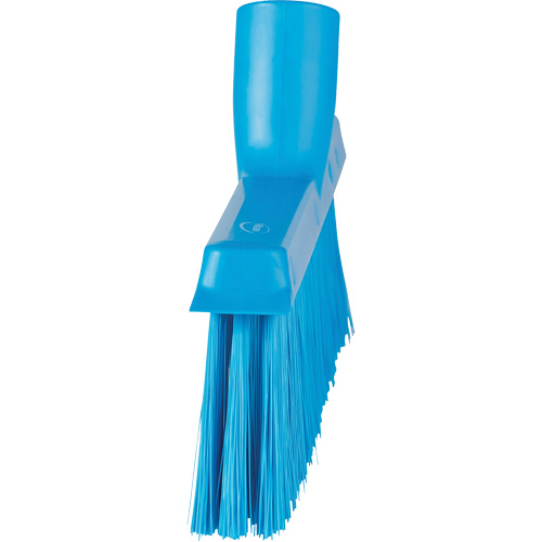 Dustpan Broom with Angled Thread, Medium Bristles, 10", Polyester, Blue Cam Industrial
