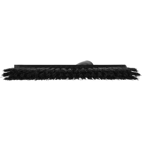 Dustpan Broom with Angled Thread, Medium Bristles, 10", Polyester, Black Cam Industrial