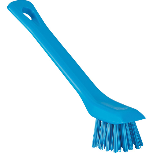 Brush with Scraping Edge, Stiff Bristles, 6" Long, Blue Cam Industrial