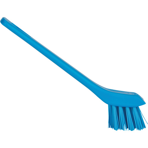 Brush with Scraping Edge, Stiff Bristles, 6" Long, Blue Cam Industrial