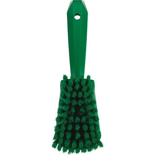Brosse &agrave; r&eacute;curer avec manche court, Soies Doux, Longueur de 10-1/2", Vert Cam Industrial