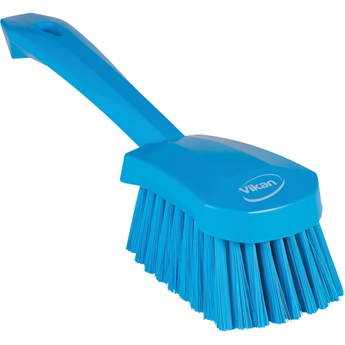 Brosse &agrave; r&eacute;curer avec manche court, Soies Doux, Longueur de 10-1/2", Bleu Cam Industrial