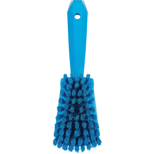 Brosse &agrave; r&eacute;curer avec manche court, Soies Doux, Longueur de 10-1/2", Bleu Cam Industrial
