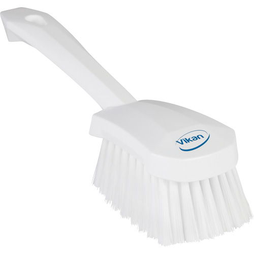 Brosse &agrave; r&eacute;curer avec manche court, Soies Doux, Longueur de 10-1/2", Blanc Cam Industrial