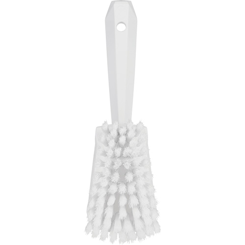 Brosse &agrave; r&eacute;curer avec manche court, Soies Doux, Longueur de 10-1/2", Blanc Cam Industrial