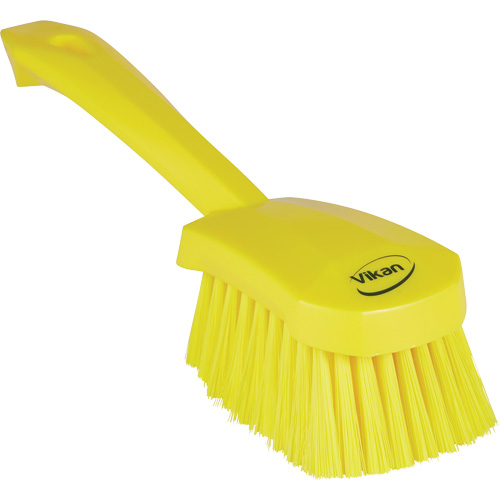 Brosse &agrave; r&eacute;curer avec manche court, Soies Doux, Longueur de 10-1/2", Jaune Cam Industrial