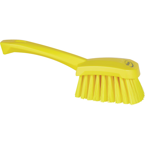 Brosse &agrave; r&eacute;curer avec manche court, Soies Doux, Longueur de 10-1/2", Jaune Cam Industrial