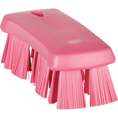 UST Hand Brush, Stiff Bristles, 6-9/10" Long, Pink Cam Industrial