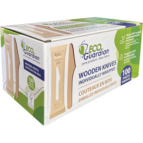 Couteaux en bois emball&eacute;s individuellement Cam Industrial