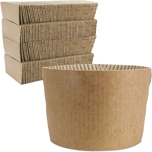 Kraft Coffee Cup Sleeves, Paper, 12 oz. - 20 oz., Brown Cam Industrial