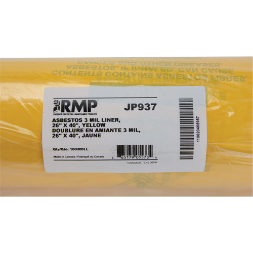 Hazardous Waste Liners, Asbestos, 40" L x 26" W, 3 mils Cam Industrial