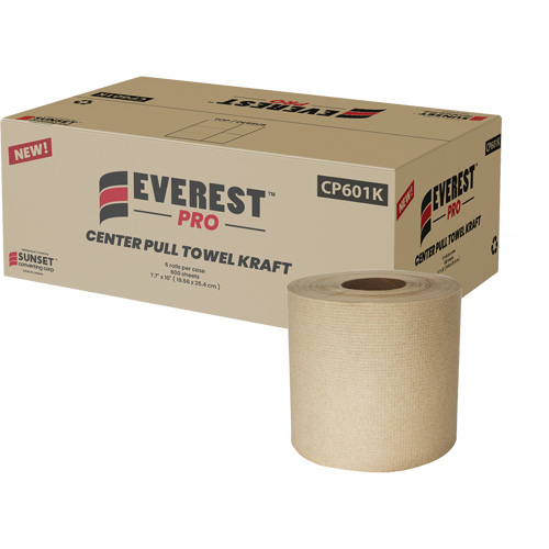 Kraft Paper Towels, 1 Ply, Centre Pull Cam Industrial