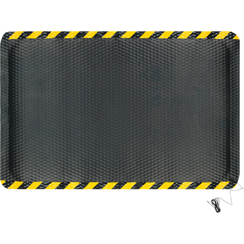 Tapis conductible Hog Heaven, 4' la x 6' lo, 5/8" &eacute;paisseur, Noir/Jaune, Nitrile Cam Industrial