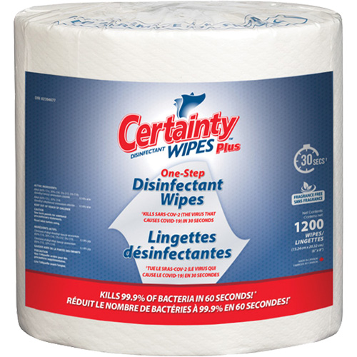 Plus Disinfectant Wipes, 8" x 6", 1200 Count Cam Industrial