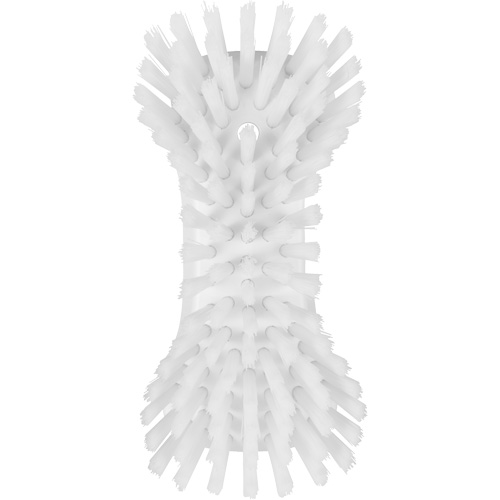 Hand Brush, Extra Stiff Bristles, 9-1/10" Long, White Cam Industrial