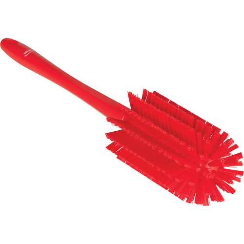 Brosse moyenne avec manche, Soies Ferme, Longueur de 17", Rouge Cam Industrial