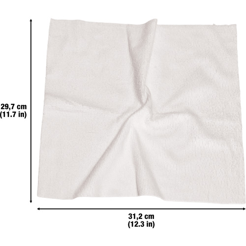 Chiffons lavables pour le nettoyage, Microfibre, Blanc Cam Industrial