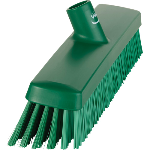 Push Broom Head, Fine/Stiff Bristles, 16-1/2", Polyester/Polypropylene, Green Cam Industrial