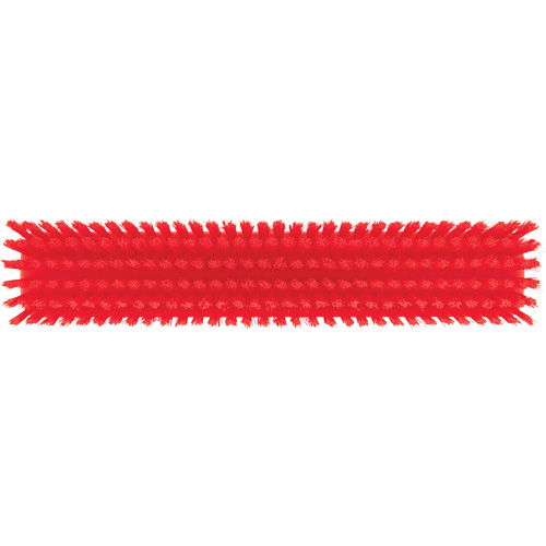 Push Broom Head, Fine/Stiff Bristles, 16-1/2", Polyester/Polypropylene, Red Cam Industrial