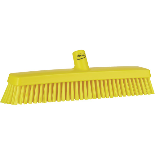 Push Broom Head, Fine/Stiff Bristles, 16-1/2", Polyester/Polypropylene, Yellow Cam Industrial