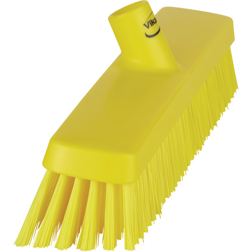 Push Broom Head, Fine/Stiff Bristles, 16-1/2", Polyester/Polypropylene, Yellow Cam Industrial