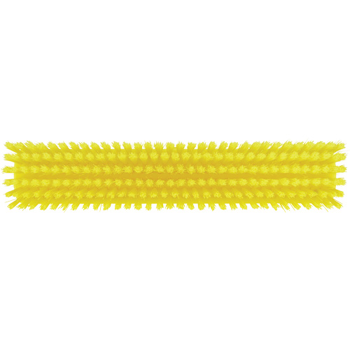 Push Broom Head, Fine/Stiff Bristles, 16-1/2", Polyester/Polypropylene, Yellow Cam Industrial