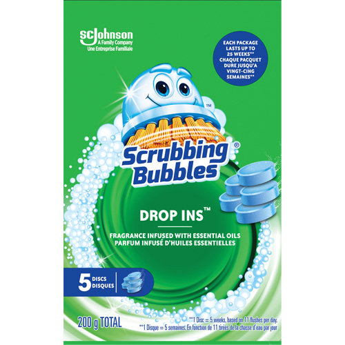 Scrubbing Bubbles&reg; Drop-Ins Toilet Cleaner Discs, 200 g, Tablet Cam Industrial