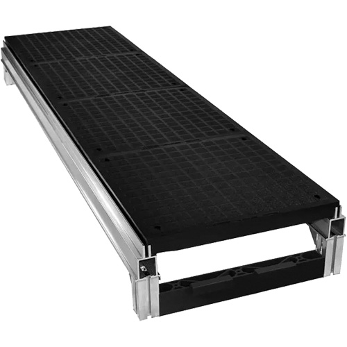 Trousse de plateforme de travail modulaire en aluminium lisse FOUNDATION, 18" la x 72" pr, Capacit&eacute; de 400 lb, Enti&egrave;rement soud&eacute; Cam Industrial