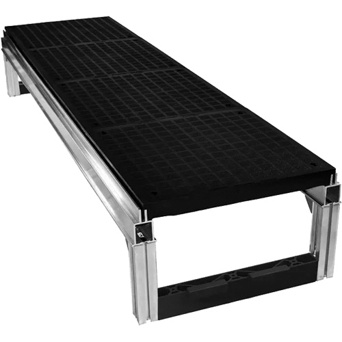 Trousse de plateforme de travail modulaire en aluminium lisse FOUNDATION, 18" la x 72" pr, Capacit&eacute; de 400 lb, Enti&egrave;rement soud&eacute; Cam Industrial